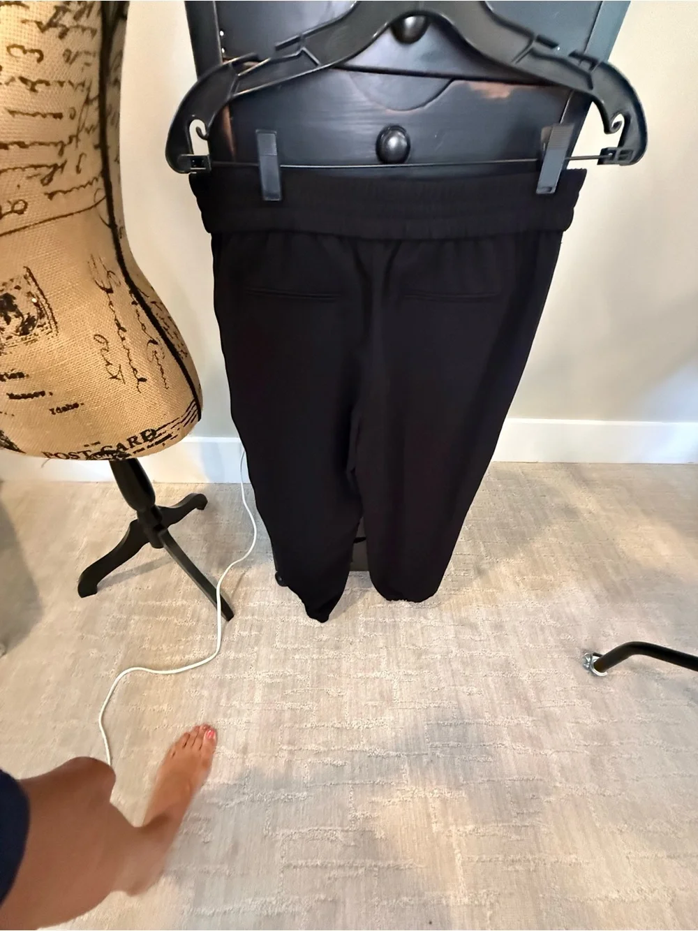 Tory Burch Black Elastic-Waist Jogger Pants
